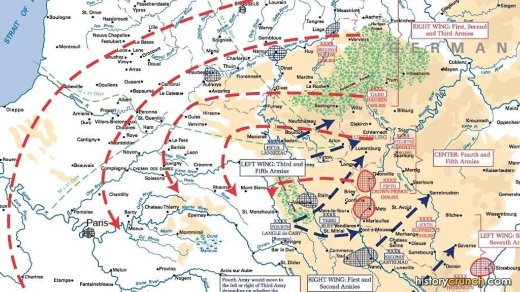 Map of the Schlieffen Plan. (Public Domain)