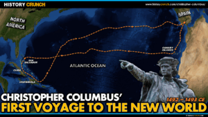 Christopher Columbus First Voyage to the New World Map