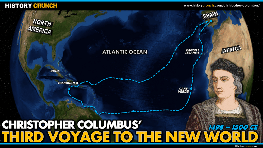 Christopher Columbus Third Voyage to the New World Map
