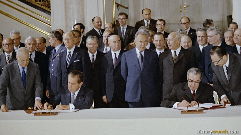 Historical arms control treaty signing event